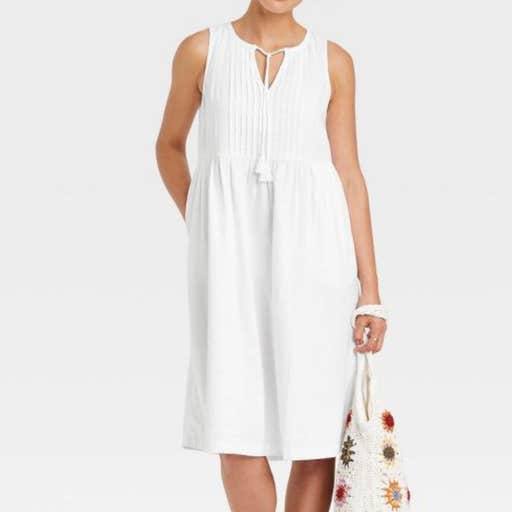 target, Universal Thread Sleeveless Linen Tie-Front Dress