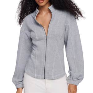anthropologie, Pilcro 100% Cotton Seamed Zip-Up Jacket