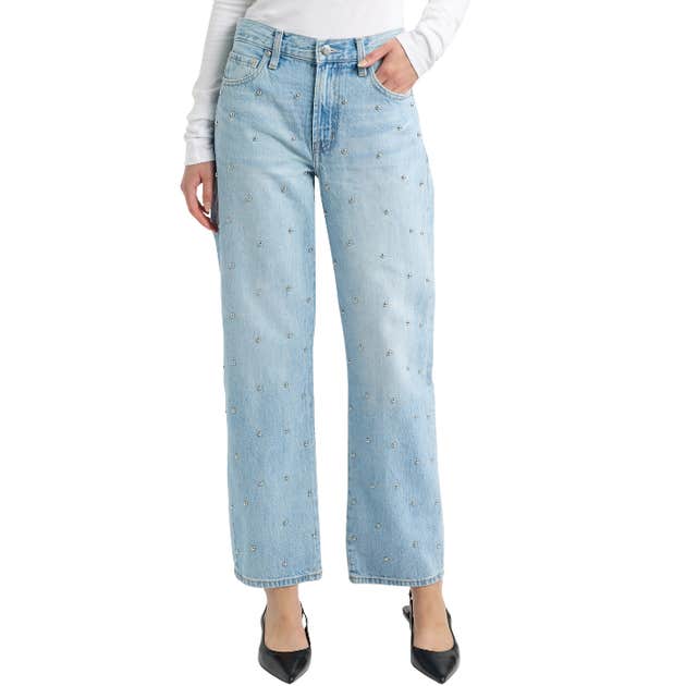 nordstrom, Pistola Lexi Distressed Studded Crop Barrel Jeans