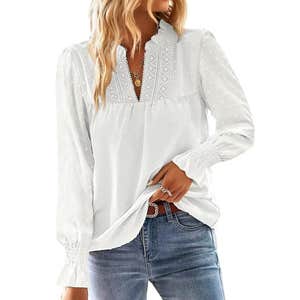 Amazon; Falechay Women's Boho Flowy Long Sleeve Blouse