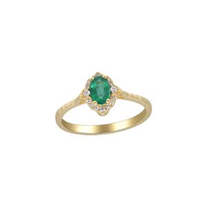 Kay Jewelers Oval-Cut Emerald & Diamond Ring