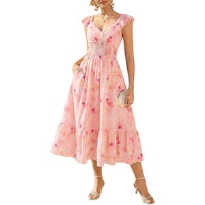 Amazon; GRACE KARIN Women's Summer Floral Maxi Dress against a white background