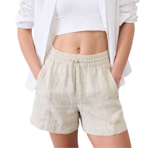 athleta, Athleta Retreat Linen Mid Rise Short