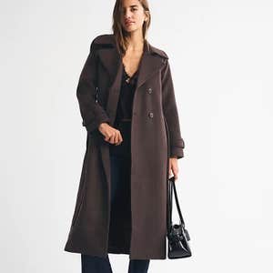 A&F Carrie Wool-Blend Trench Coat