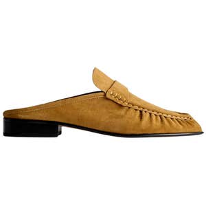 quince, Quince Italian Leather Ruched Loafer Mule