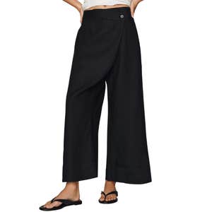 anthropologie, By Anthropologie Crossover Linen Pants
