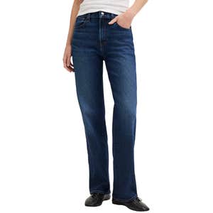 Madewell; a woman wearing Madewell The Perfect Vintage Wide-Leg Jean