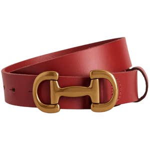 Boden Iris Snaffle-Trim Leather Belt