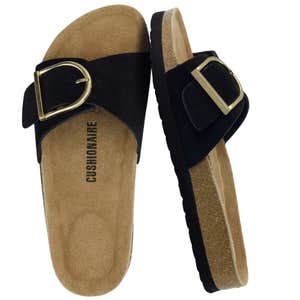 target, CUSHIONAIRE Leeds 100% Genuine Leather Suede Sandals