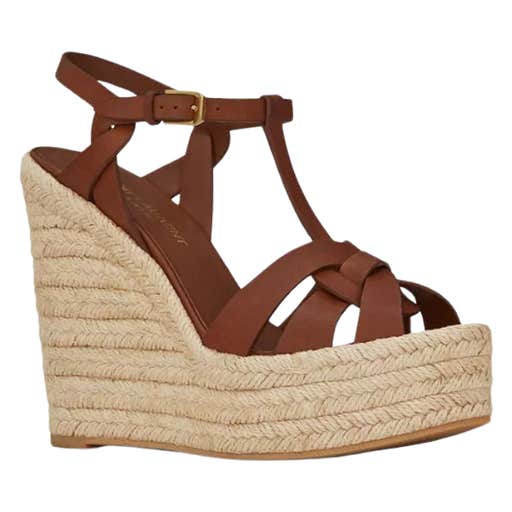 bloomingdale's, Saint Laurent Tribute Espadrilles Wedge In Smooth Leather