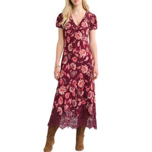nordstrom, Treasure & Bond Lace Trim Bias Cut Midi Dress