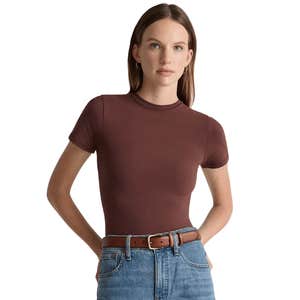 Quince Stretch Cotton Jersey Fitted T-Shirt