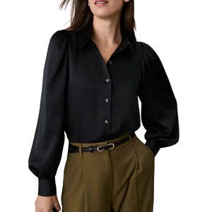 ann taylor, Ann Taylor Collared Blouson Sleeve Shirt