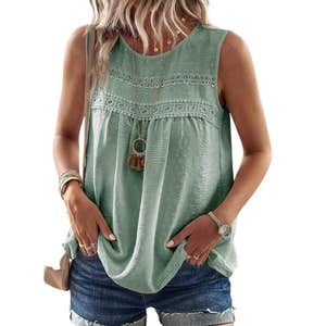 Falechay Womens Summer Top in Sage Green