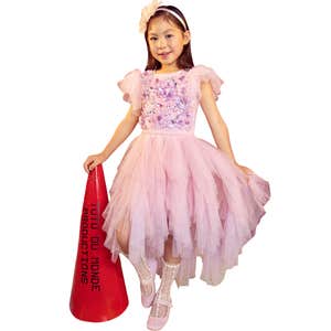 children salon, Children Salon Tutu du Monde - Girls Pink & Lilac Floral Embellished Tulle Dress