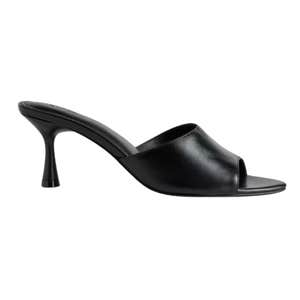 Quince Italian Leather 65mm Stiletto Mule in Black