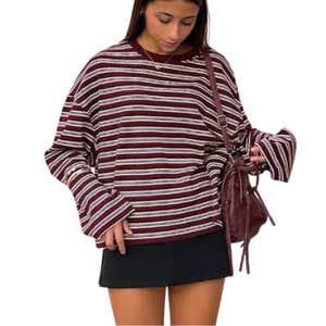 Bershka Printed Long Sleeve T-Shirt