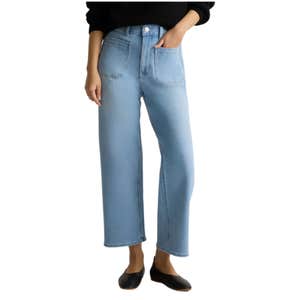 Quince Bella Stretch Patch Pocket Wide Leg Jeans