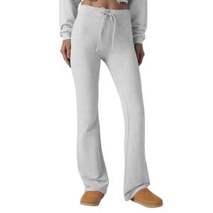 ALO Sway Bootcut Sweatpant in Heather Grey