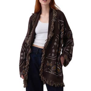 gap, Gap Cotton-Blend Fringe Shawl Cardigan