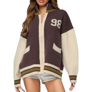 EDIKTED 98 Varsity Zip Sweater
