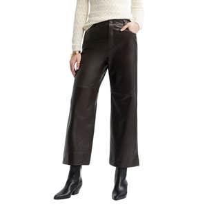 Nordstrom; Treasure & Bond Leather Crop Wide Leg Pants