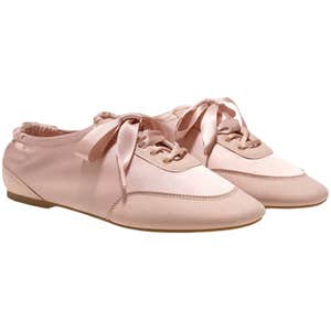 VIVAIA Square-Toe Lace-Up Satin Sneakerina (Cristina)
