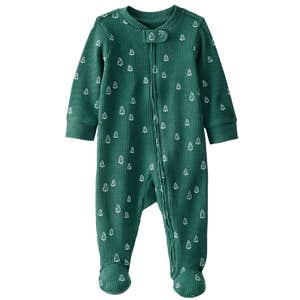 Little Planet Baby Organic Cotton Waffle Knit Sleep & Play Pajamas in Christmas Tree Print