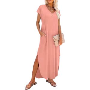 amazon, RUMIA Cap Sleeve Summer Maxi Dress