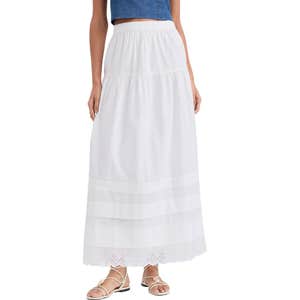 loft, Loft Scalloped Eyelet Pintucked Maxi Skirt