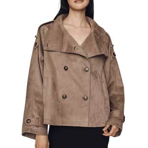 anthropologie, Maeve Funnel-Neck Short Trench Coat