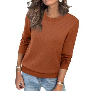 Amazon; Sampeel Womens Sweaters Crew Neck Long Sleeve Top