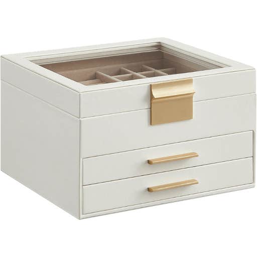 amazon, Songmics Jewelry Box With Glass Lid