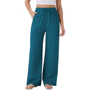 Halara High Waisted Wide Leg Linen-Feel Pants