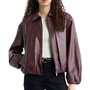 nordstrom, Nordstrom Bubble Hem Leather Jacket