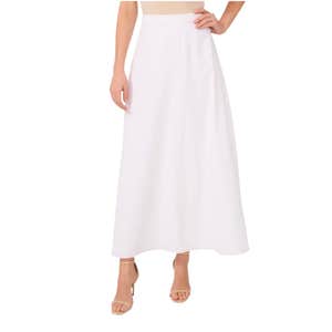 vince camuto a-line maxi skirt in white
