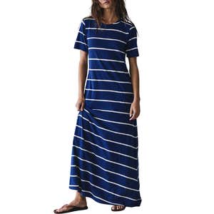 free people, Free People Sleek And Striped Cotton-Jersey Maxi Dress