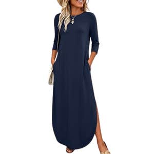 amazon, ANRABESS Air Layer 3/4 Sleeve Fall Maxi Dress
