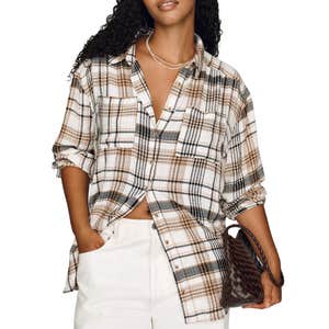 Pilcro Hadley Relaxed Plaid Buttondown Shirt