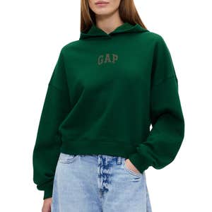 Gap Factory Relaxed Gap Mini-Logo Cropped Hoodie
