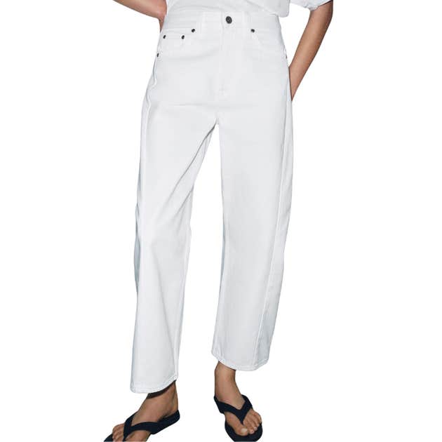 zara, Zara ZW Collection Ankle Relaxed Mid-Rise Jeans