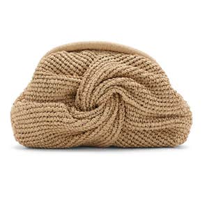 MANGO Natural Fiber Frame Clutch