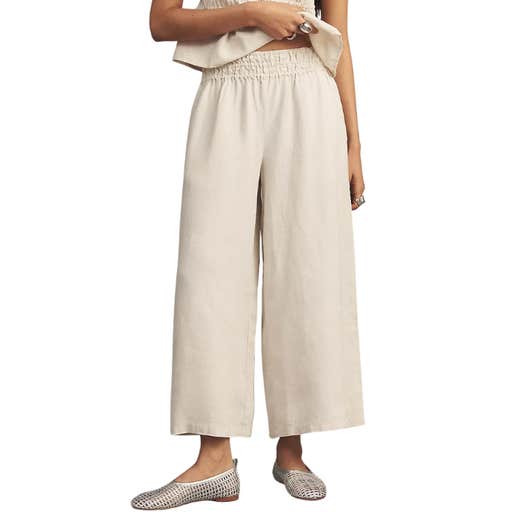 anthropologie, Anthropologie Somerset Linen Pull-On Pants