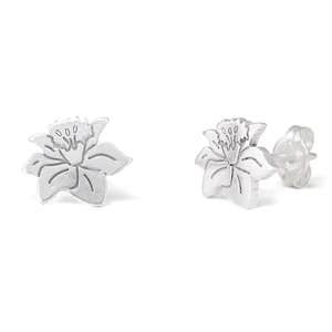 Theo Grace Blooming Birth Flower Stud Earrings in Sterling Silver