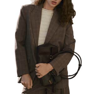 Mango Check Suit Blazer