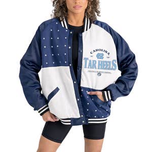 North Carolina Tar Heels Gameday Couture Oversized Full-Snap Bomber Jacket 