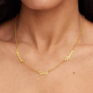 Theo Grace Heritage Multiple Name Necklace in Gold Vermeil