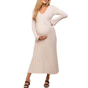 PinkBlush Ribbed Maternity Knit Maxi Dress