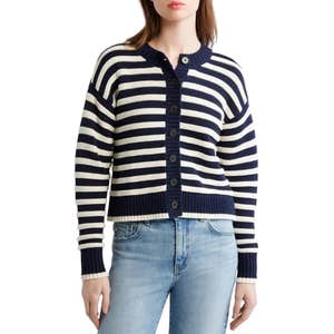 Nordstrom; Madewell Button Front Cotton Crewneck Cardigan