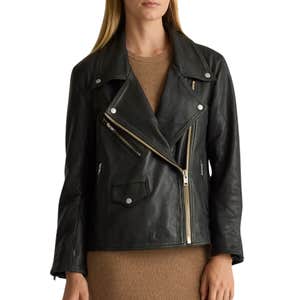 Quince 100% Leather Oversized Biker Jacket